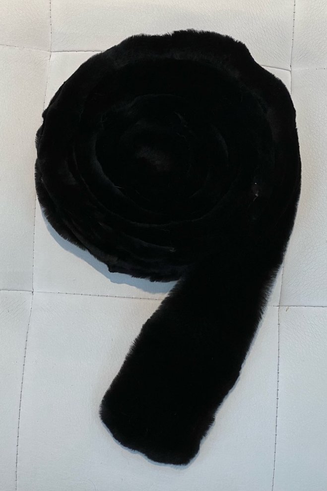 Пояс из меха стриженой датской норки 185см черный