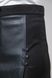 Шорты-юбка с разрезом из эко-кожи+замш (черный)