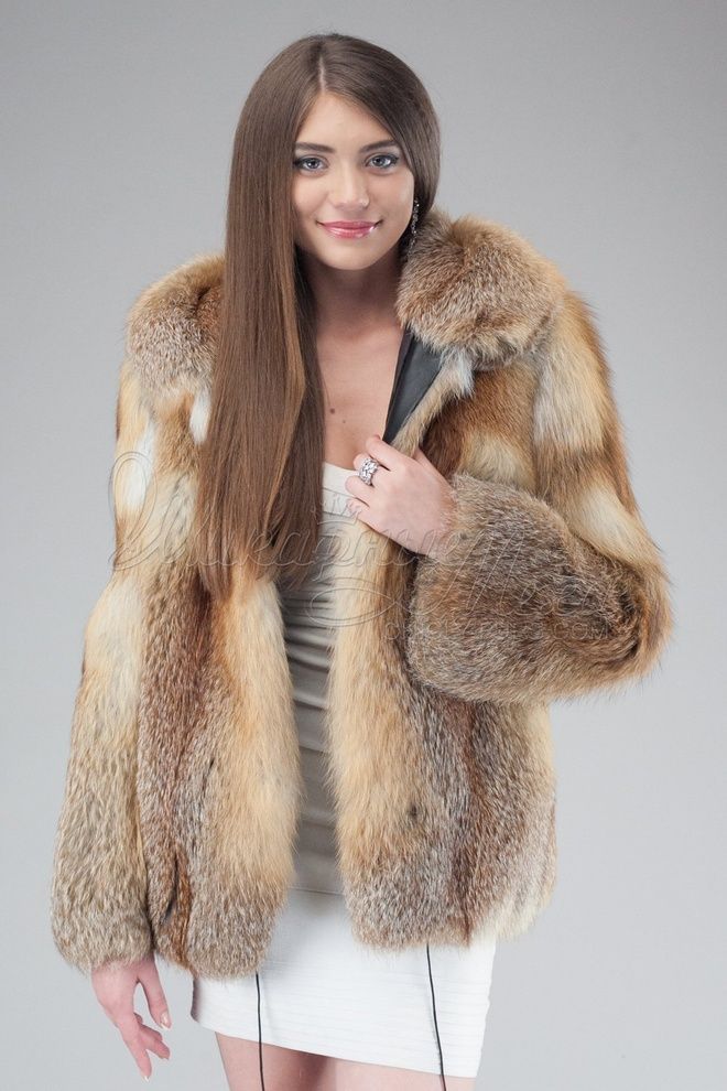 Полушубок из меха лисы Сарима