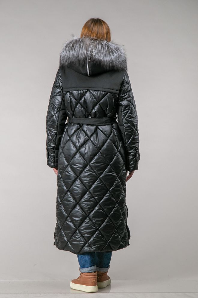 Куртка довга зимова з чорнобуркою (чорний)