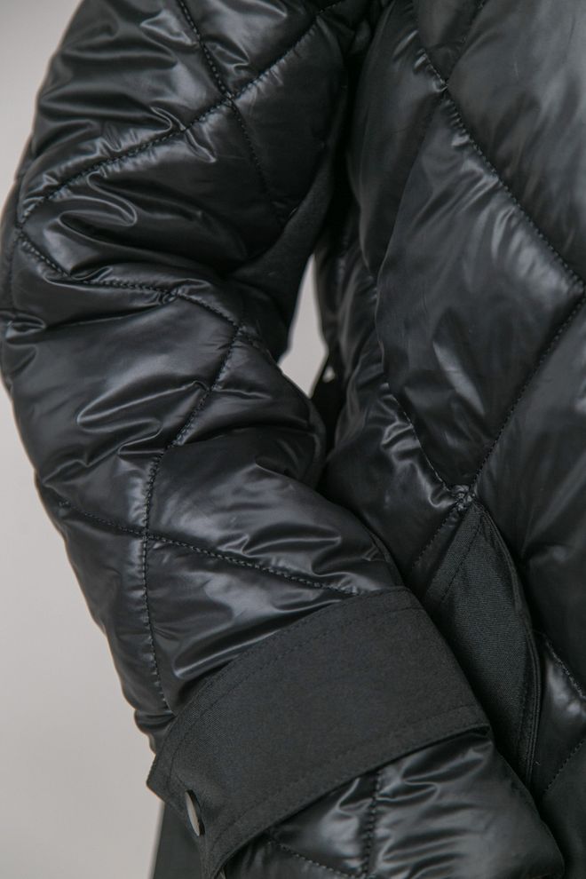 Куртка длинная зимняя с чернобуркой (черный)