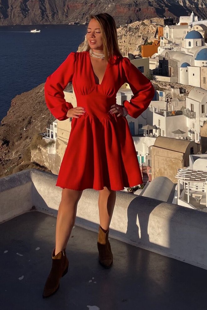 Сукня корсет міні (червоний)