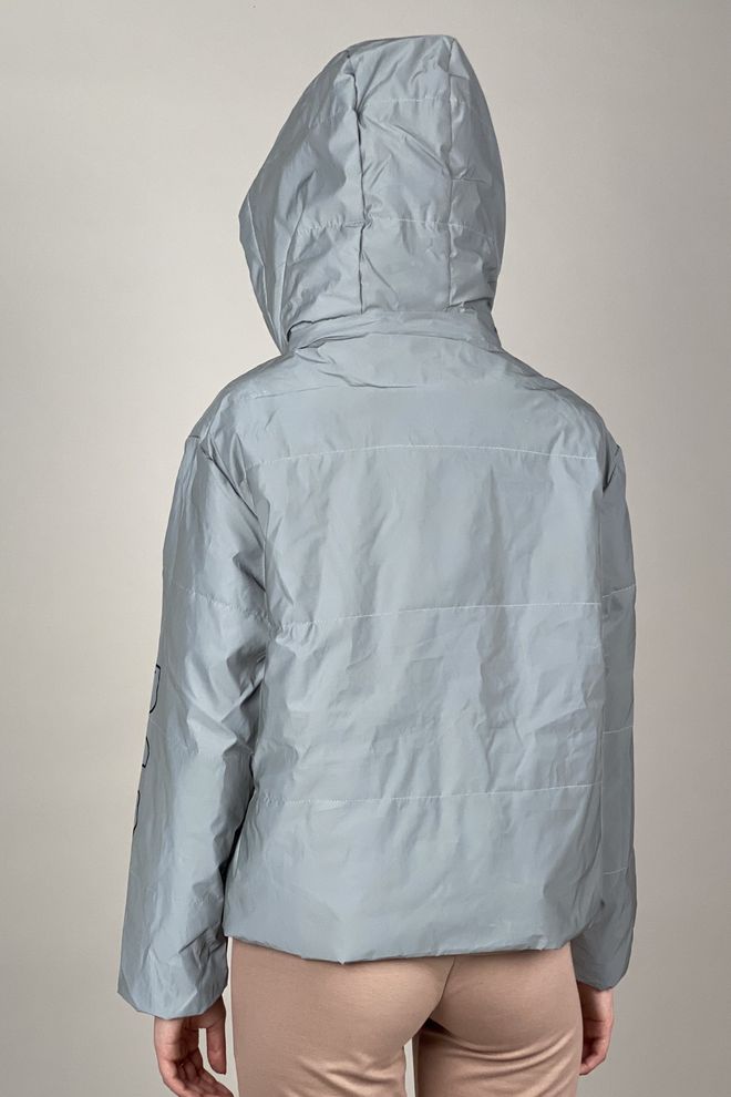Куртка из светоотражающей ткани 719 (серый надпись)