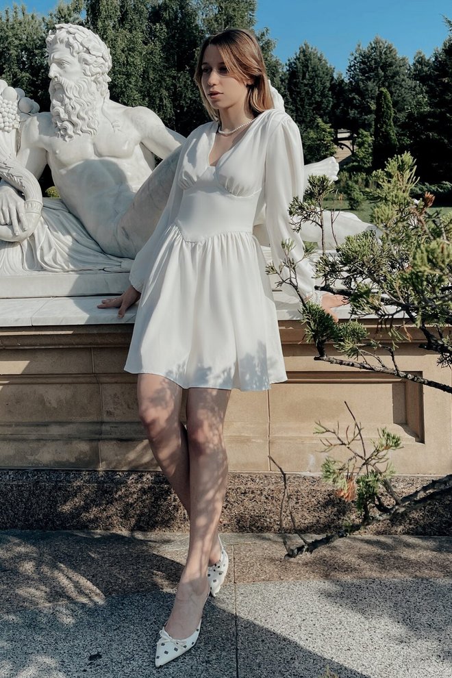 Міні-сукня корсет (білий)