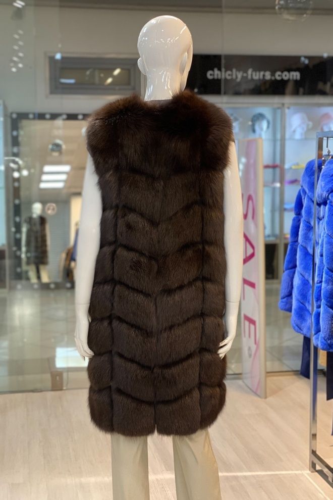 Жилетка из меха песца Розалин