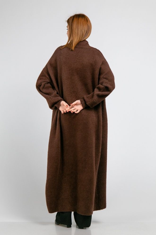 Кардиган максі з манжетами ONE SIZE (коричневий)