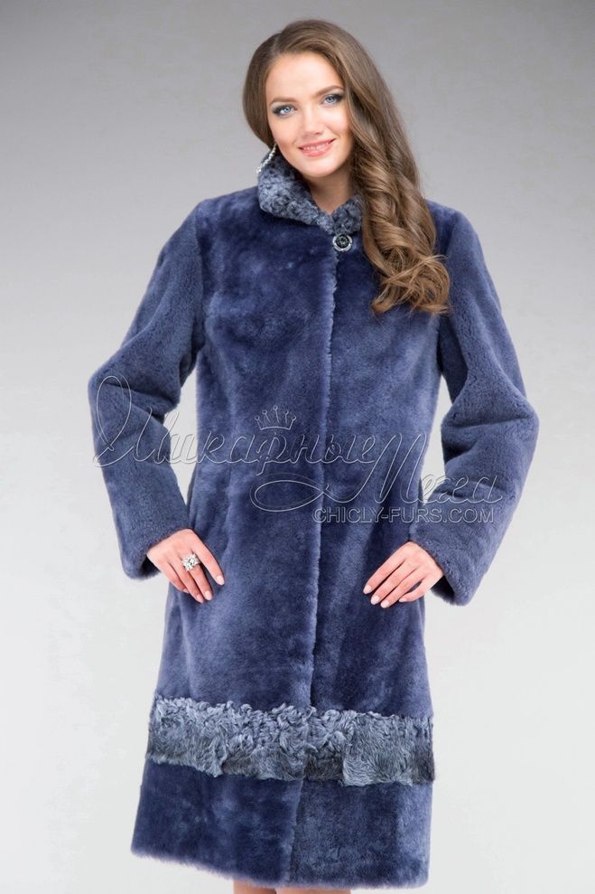 Шуба из мутона и каракуля Нидия