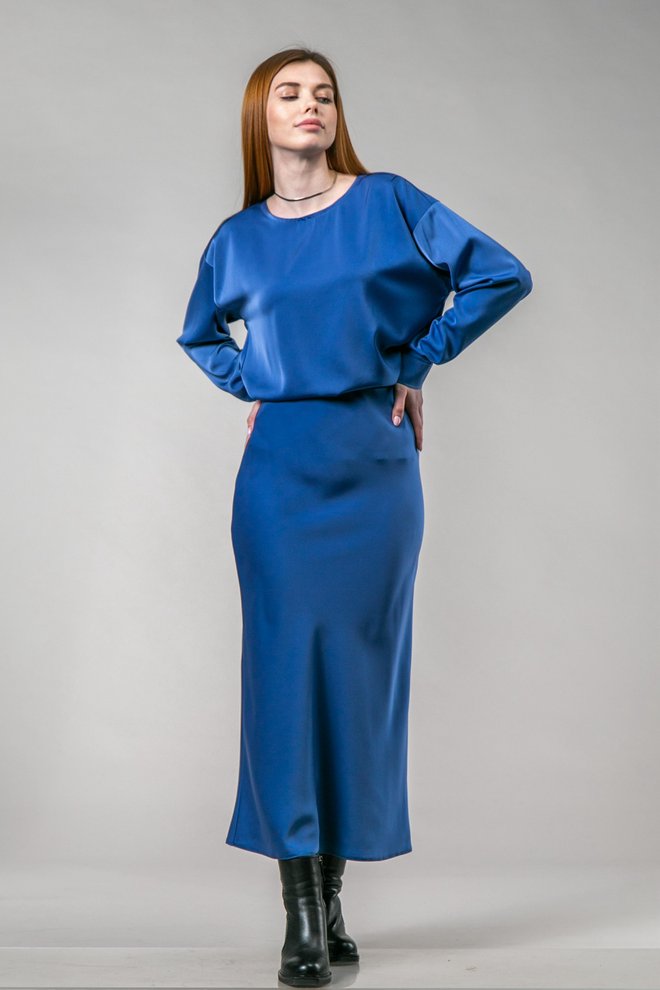 Костюм блуза+спідниця (синій)