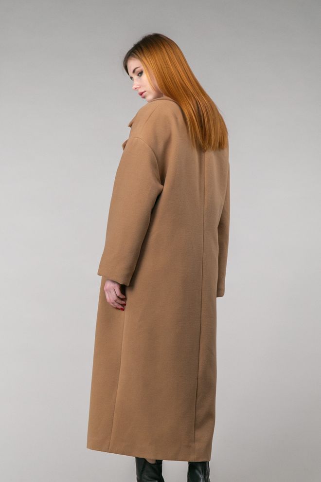 Довге класичне англійське пальто з кашеміру кемел