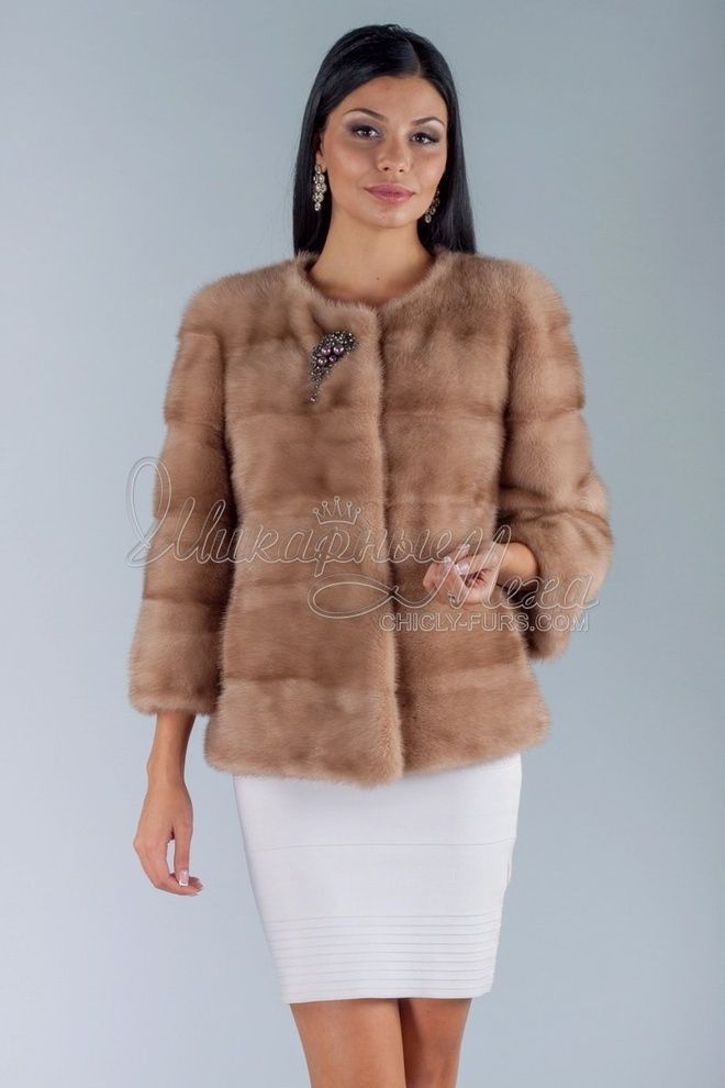 Полушубок из меха норки София