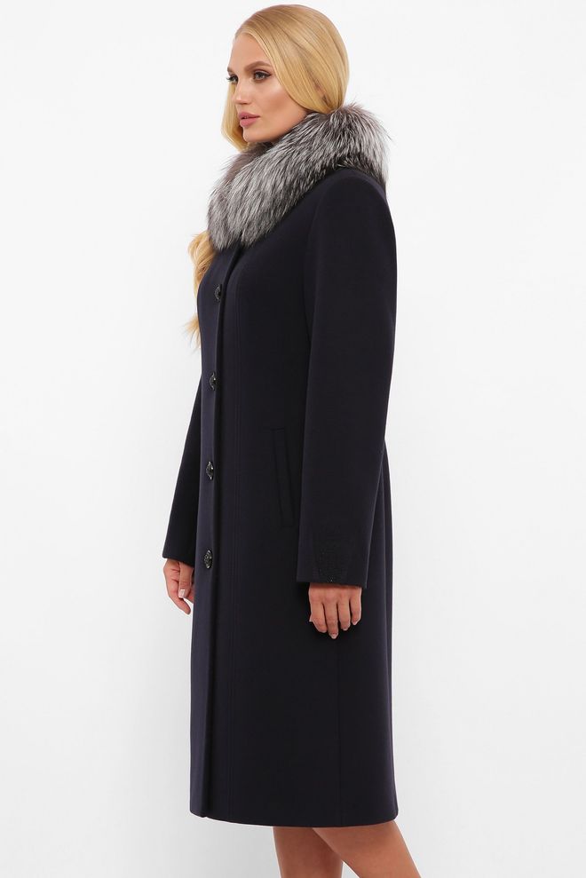 Пальто з кашеміру з вставкою чорнобурки Даміанна