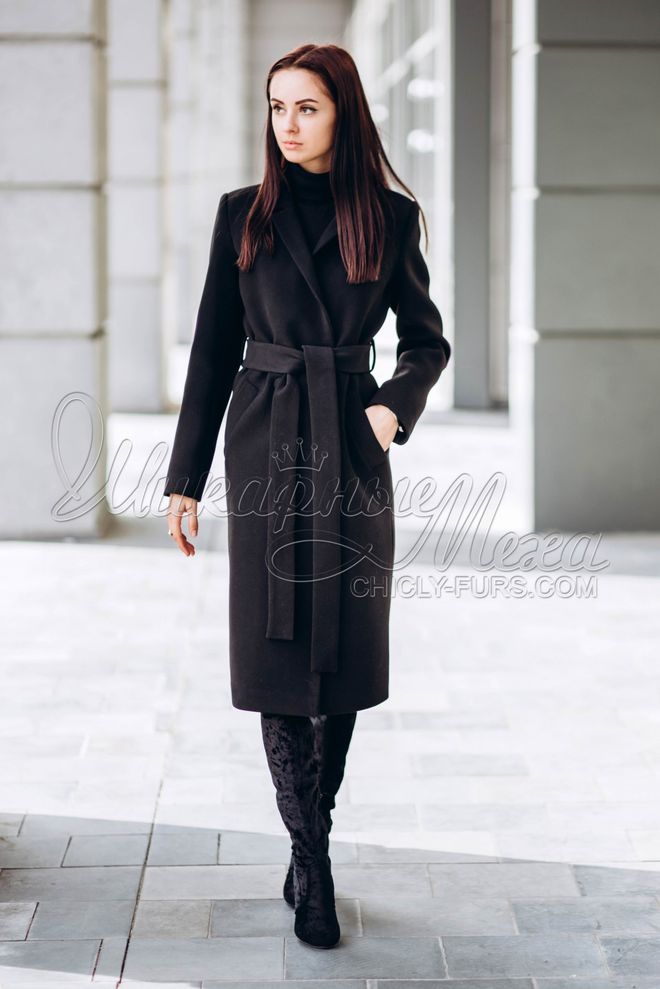 Пальто з кашеміру CHICLY B70-161 (чорний)