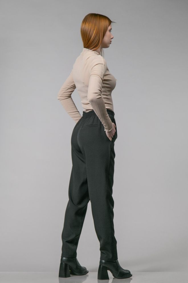 Костюм пиджак+брюки на резинке (черный)