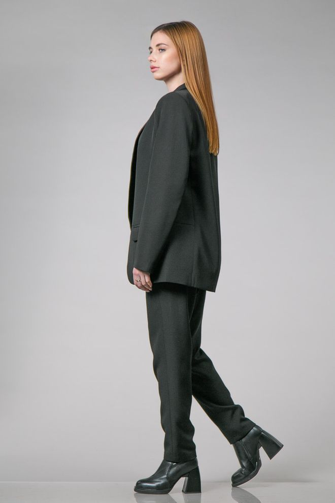 Костюм пиджак+брюки на резинке (черный)