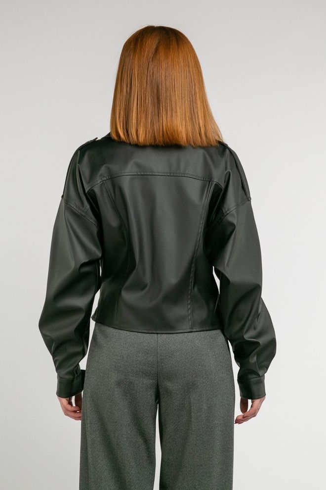 Куртка з еко-шкіри оверсайз (чорний)