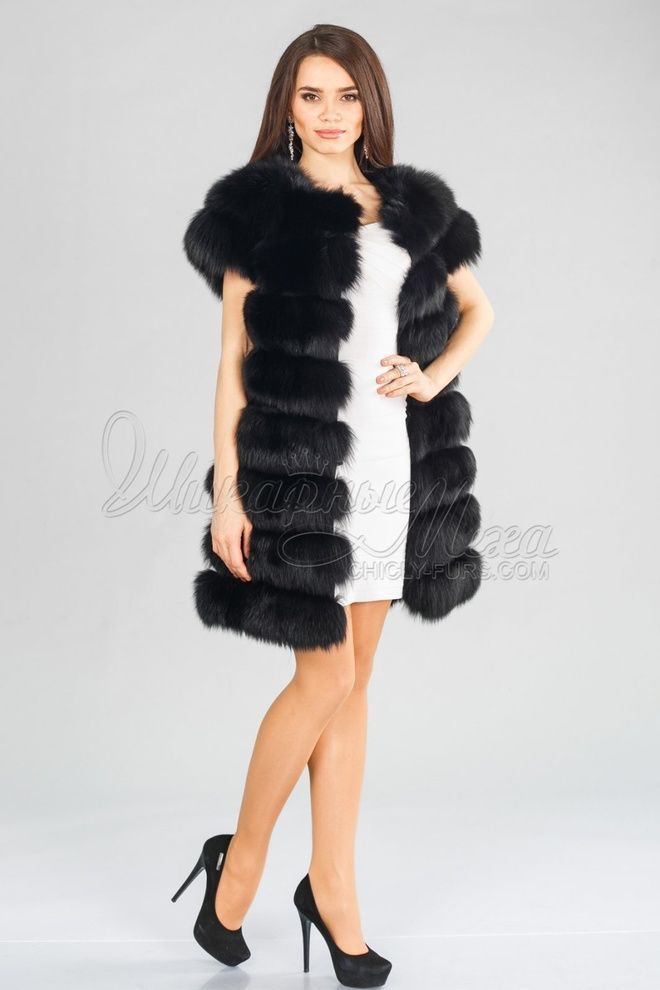 Жилетка из меха песца Саманда Жилетка из меха песца Саманда