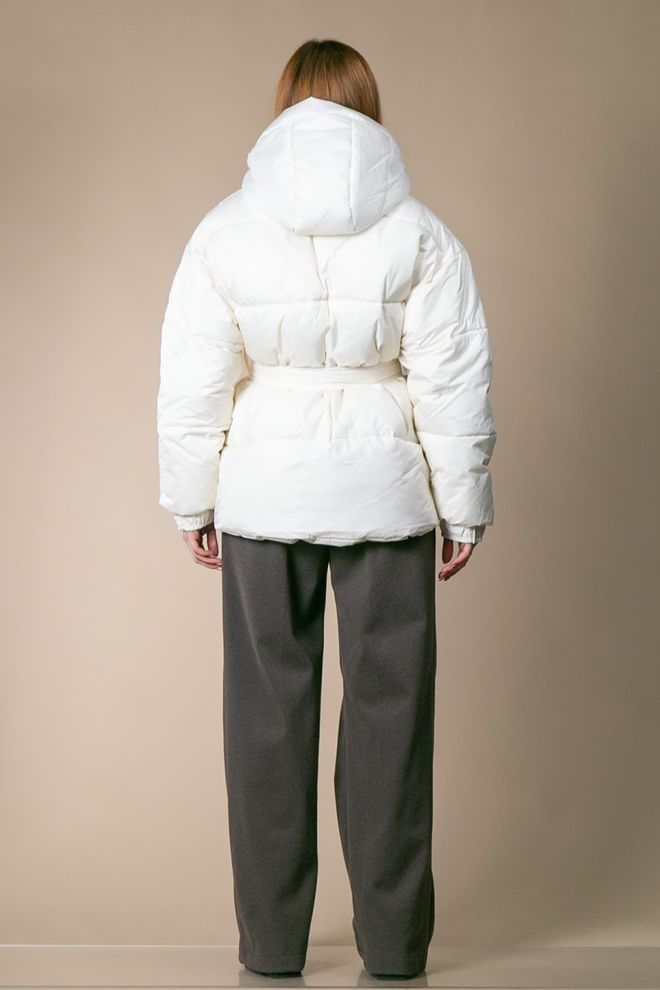 Куртка зимова с поясом MM (молоко)