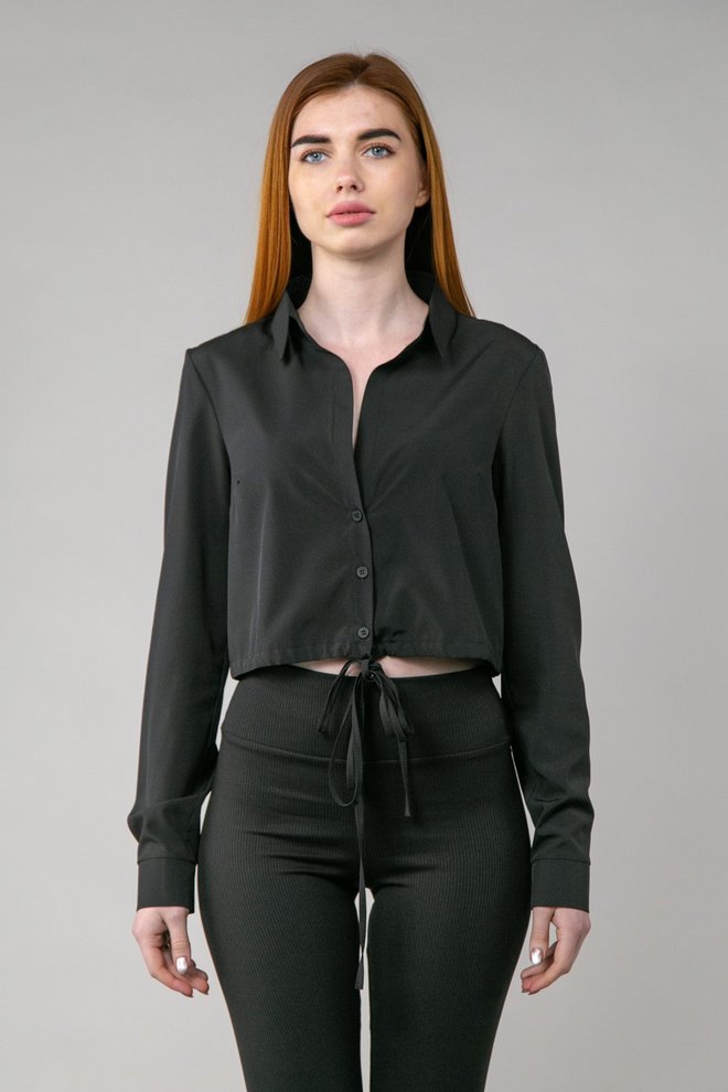 Блуза із зав'язками на талії (чорний)