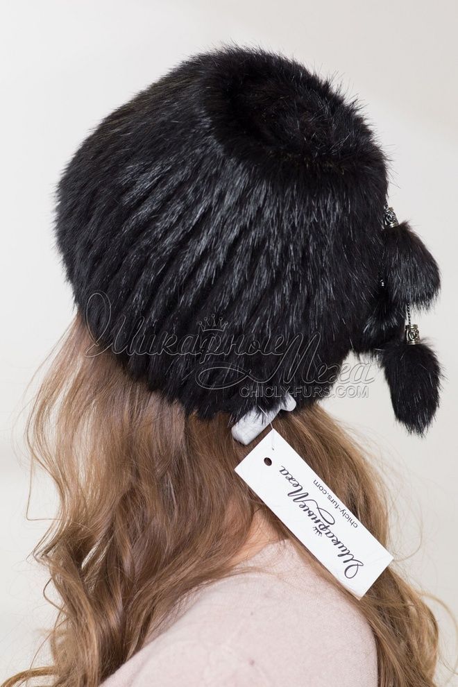 Шапка-бини из меха ондатры Ивори Шапка-бини из меха ондатры Ивори